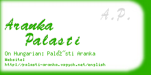 aranka palasti business card